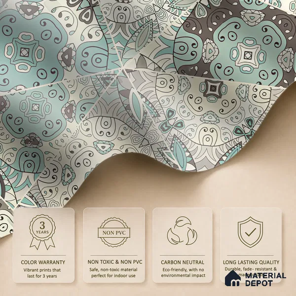 Fragments of Calm Lush Foliage | WP 04114 Non Woven Matte Finish Indian Style Premium Customized size Wallpaper | 150 GSM WP01MTF Paper | (MOQ = 30 Sq. Ft.)