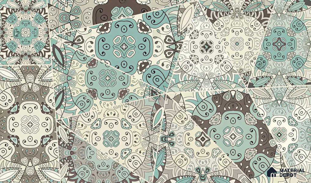 Fragments of Calm Lush Foliage | WP 04114 B Canvas Texture Finish Indian Style luxurious Customized size Wallpaper | 250 GSM WP01CNF Paper | (MOQ = 30 Sq. Ft.)