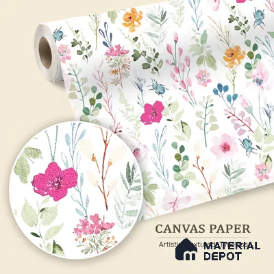 Meadow Full of Secrets Lush Green Tropical Foliage | WP 04116 Canvas Texture Finish Florals Style luxurious Customized size Wallpaper | 250 GSM WP01CNF Paper | (MOQ = 30 Sq. Ft.)
