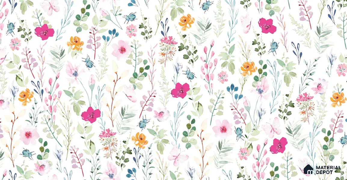 Meadow Full of Secrets Lush Green Tropical Foliage | WP 04116 Canvas Texture Finish Florals Style luxurious Customized size Wallpaper | 250 GSM WP01CNF Paper | (MOQ = 30 Sq. Ft.)