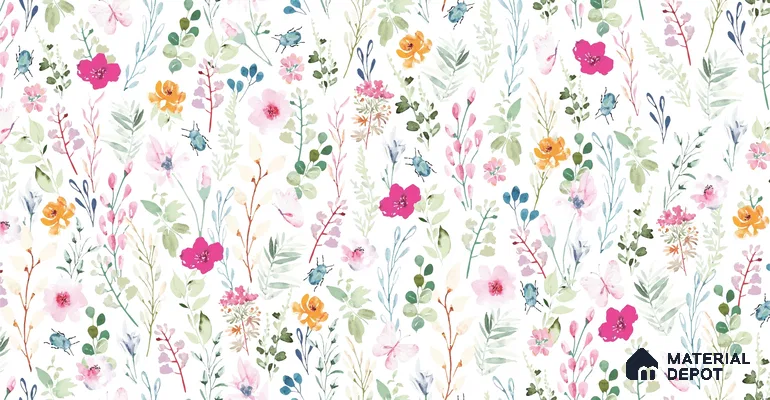 Meadow Full of Secrets Lush Green Tropical Foliage | WP 04116 Canvas Texture Finish Florals Style luxurious Customized size Wallpaper | 250 GSM WP01CNF Paper | (MOQ = 30 Sq. Ft.)