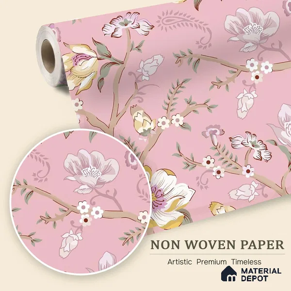 Blossoms in Soft Hush Tropical Orchid Cluster Design | WP 04117 B Non Woven Matte Finish Florals Style Premium Customized size Wallpaper | 150 GSM WP01MTF Paper | (MOQ = 30 Sq. Ft.)
