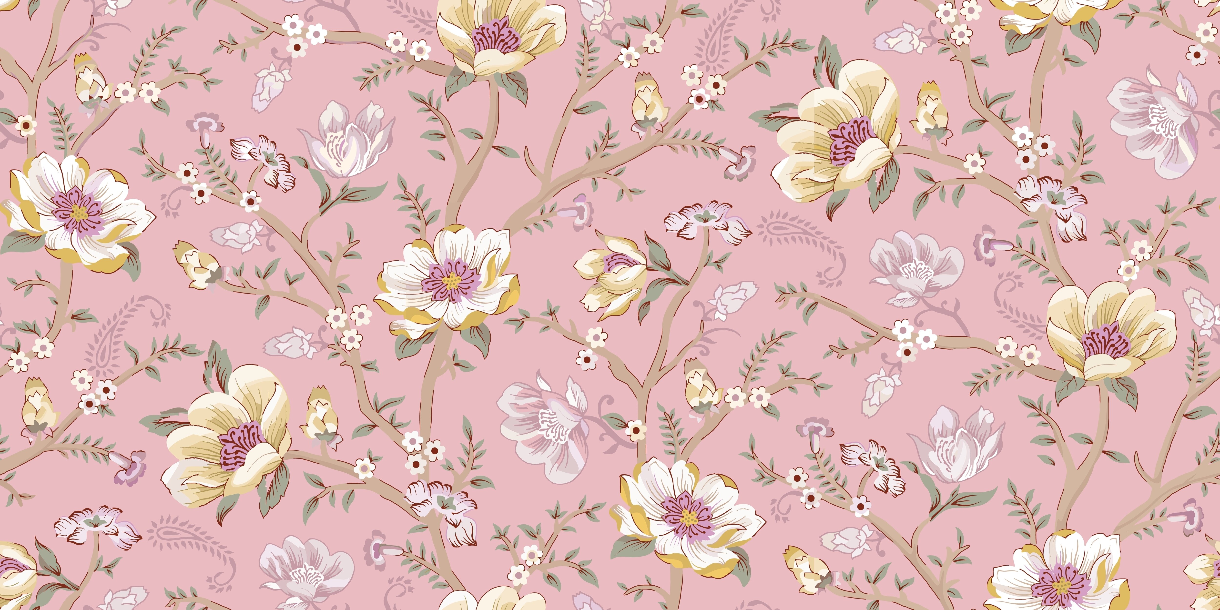 Blossoms in Soft Hush Tropical Orchid Cluster Design | WP 04117 Canvas Texture Finish Florals Style luxurious Customized size Wallpaper | 250 GSM WP01CNF Paper | (MOQ = 30 Sq. Ft.)