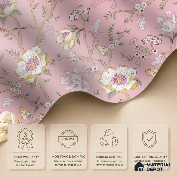 Blossoms in Soft Hush Tropical Orchid Cluster Design | WP 04117 B Non Woven Matte Finish Florals Style Premium Customized size Wallpaper | 150 GSM WP01MTF Paper | (MOQ = 30 Sq. Ft.)