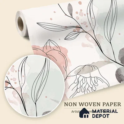 Pause Between Petals Neutral Gray Floral Look | WP 04119 B Non Woven Matte Finish Florals Style Premium Customized size Wallpaper | 150 GSM WP01MTF Paper | (MOQ = 30 Sq. Ft.)