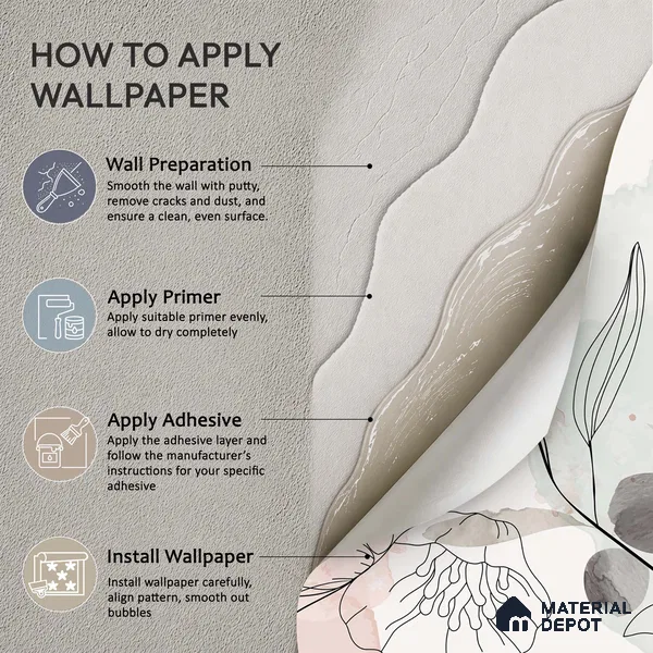 Pause Between Petals Neutral Gray Floral Look | WP 04119 B Non Woven Matte Finish Florals Style Premium Customized size Wallpaper | 150 GSM WP01MTF Paper | (MOQ = 30 Sq. Ft.)