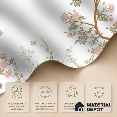 Blossoms at the Edge of Spring Amber Autumn Bouquet | WP 04122 Canvas Texture Finish Florals Style luxurious Customized size Wallpaper | 250 GSM WP01CNF Paper | (MOQ = 30 Sq. Ft.)
