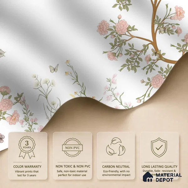 Blossoms at the Edge of Spring Amber Autumn Bouquet | WP 04122 Canvas Texture Finish Florals Style luxurious Customized size Wallpaper | 250 GSM WP01CNF Paper | (MOQ = 30 Sq. Ft.)