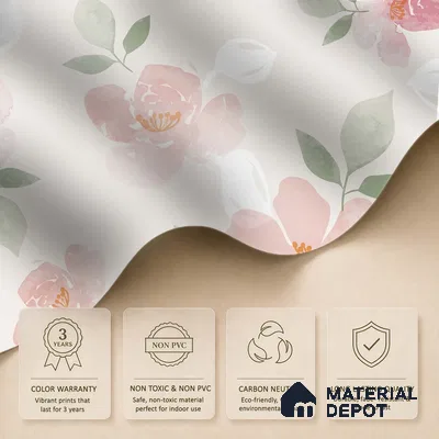 Blush Garden Subtle Beige Botanical Leaf Print | WP 04130 B Non Woven Matte Finish Florals Style Premium Customized size Wallpaper | 150 GSM WP01MTF Paper | (MOQ = 30 Sq. Ft.)