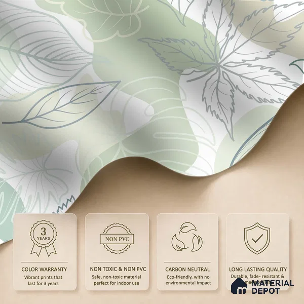 Botanical Overlay Bold Garden Motif | WP 04134 B Non Woven Matte Finish Tropical Style Premium Customized size Wallpaper | 150 GSM WP01MTF Paper | (MOQ = 30 Sq. Ft.)