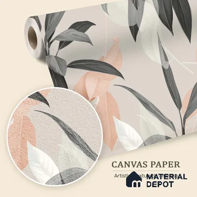 Autumn Whisperflow Dreamy Pastel Bouquet | WP 04139 Canvas Texture Finish Tropical Style luxurious Customized size Wallpaper | 250 GSM WP01CNF Paper | (MOQ = 30 Sq. Ft.)
