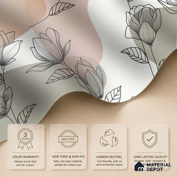 Abstract Petal Play Rich Maroon Botanic Print | WP 04141 B Non Woven Matte Finish Florals Style Premium Customized size Wallpaper | 150 GSM WP01MTF Paper | (MOQ = 30 Sq. Ft.)