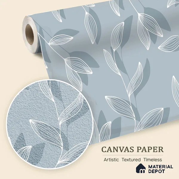 Soft Sky Botanica Spring Garden View | WP 04142 Canvas Texture Finish Tropical Style luxurious Customized size Wallpaper | 250 GSM WP01CNF Paper | (MOQ = 30 Sq. Ft.)