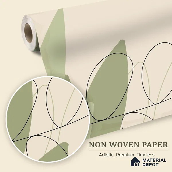 One Line Garden Light Lilac Blossom Wash | WP 04144 B Non Woven Matte Finish Tropical Style Premium Customized size Wallpaper | 150 GSM WP01MTF Paper | (MOQ = 30 Sq. Ft.)