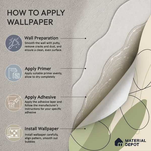 One Line Garden Light Lilac Blossom Wash | WP 04144 B Non Woven Matte Finish Tropical Style Premium Customized size Wallpaper | 150 GSM WP01MTF Paper | (MOQ = 30 Sq. Ft.)