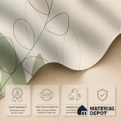 One Line Garden Light Lilac Blossom Wash | WP 04144 B Non Woven Matte Finish Tropical Style Premium Customized size Wallpaper | 150 GSM WP01MTF Paper | (MOQ = 30 Sq. Ft.)