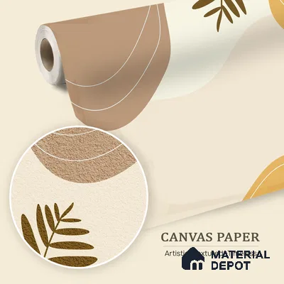 Desert Harmony Romantic Peach Rose Splash | WP 04146 Canvas Texture Finish Tropical Style luxurious Customized size Wallpaper | 250 GSM WP01CNF Paper | (MOQ = 30 Sq. Ft.)
