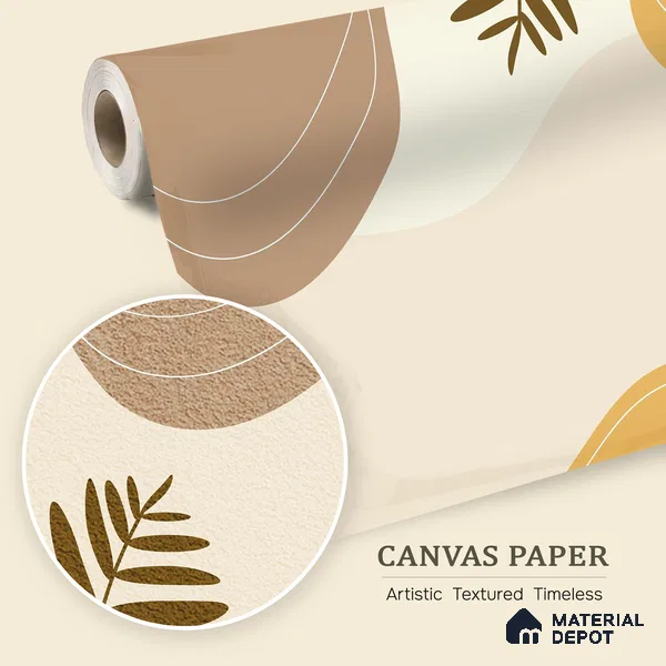 Desert Harmony Romantic Peach Rose Splash | WP 04146 Canvas Texture Finish Tropical Style luxurious Customized size Wallpaper | 250 GSM WP01CNF Paper | (MOQ = 30 Sq. Ft.)