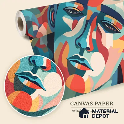 Emotional Geometry | WP 04152 Canvas Texture Finish Abstract Style luxurious Customized size Wallpaper | 250 GSM WP01CNF Paper | (MOQ = 30 Sq. Ft.)