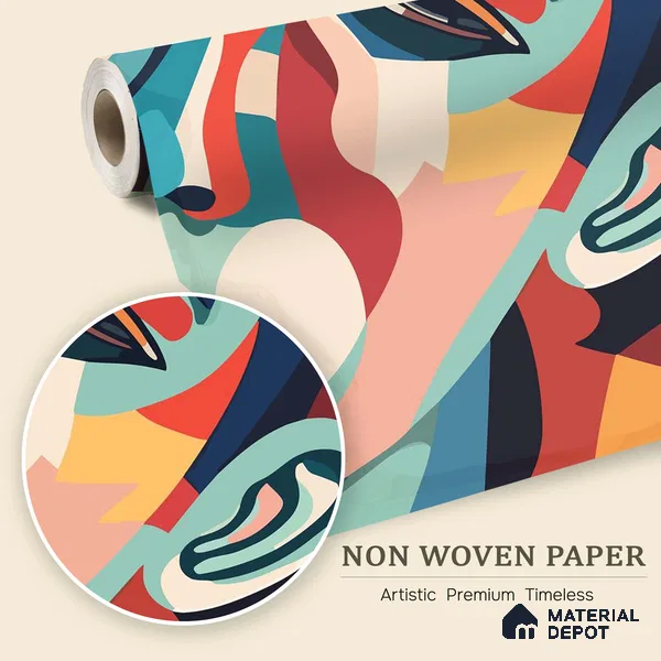 Emotional Geometry | WP 04152 B Non Woven Matte Finish Abstract Style Premium Customized size Wallpaper | 150 GSM WP01MTF Paper | (MOQ = 30 Sq. Ft.)