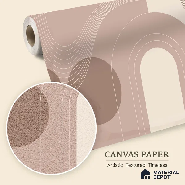 Neutral Terrain Twirl | WP 04154 Canvas Texture Finish Abstract Style luxurious Customized size Wallpaper | 250 GSM WP01CNF Paper | (MOQ = 30 Sq. Ft.)
