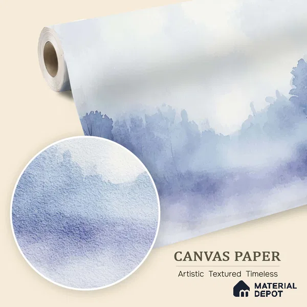 Morning Fog Design | WP 04158 Canvas Texture Finish Abstract Style luxurious Customized size Wallpaper | 250 GSM WP01CNF Paper | (MOQ = 30 Sq. Ft.)