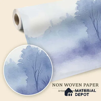 Morning Fog Design | WP 04158 B Non Woven Matte Finish Abstract Style Premium Customized size Wallpaper | 150 GSM WP01MTF Paper | (MOQ = 30 Sq. Ft.)