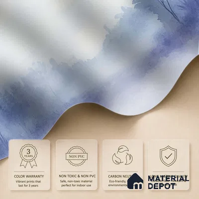 Morning Fog Design | WP 04158 Canvas Texture Finish Abstract Style luxurious Customized size Wallpaper | 250 GSM WP01CNF Paper | (MOQ = 30 Sq. Ft.)