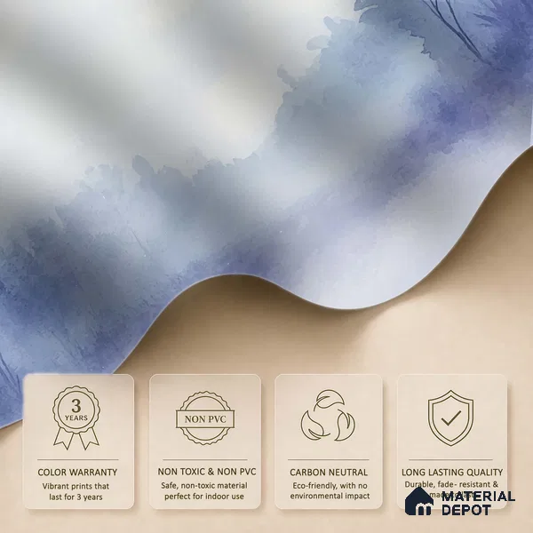 Morning Fog Design | WP 04158 Canvas Texture Finish Abstract Style luxurious Customized size Wallpaper | 250 GSM WP01CNF Paper | (MOQ = 30 Sq. Ft.)