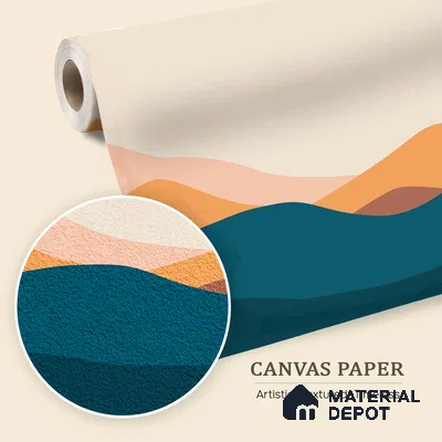 Endless Landscape Sunny Blossom Crescent Scene | WP 04159 Canvas Texture Finish Abstract Style luxurious Customized size Wallpaper | 250 GSM WP01CNF Paper | (MOQ = 30 Sq. Ft.)