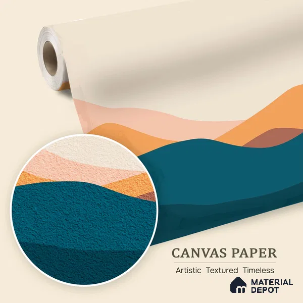 Endless Landscape Sunny Blossom Crescent Scene | WP 04159 Canvas Texture Finish Abstract Style luxurious Customized size Wallpaper | 250 GSM WP01CNF Paper | (MOQ = 30 Sq. Ft.)