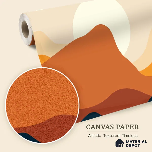 Amber Dunes Fiery Red Explosion | WP 04160 Canvas Texture Finish Abstract Style luxurious Customized size Wallpaper | 250 GSM WP01CNF Paper | (MOQ = 30 Sq. Ft.)