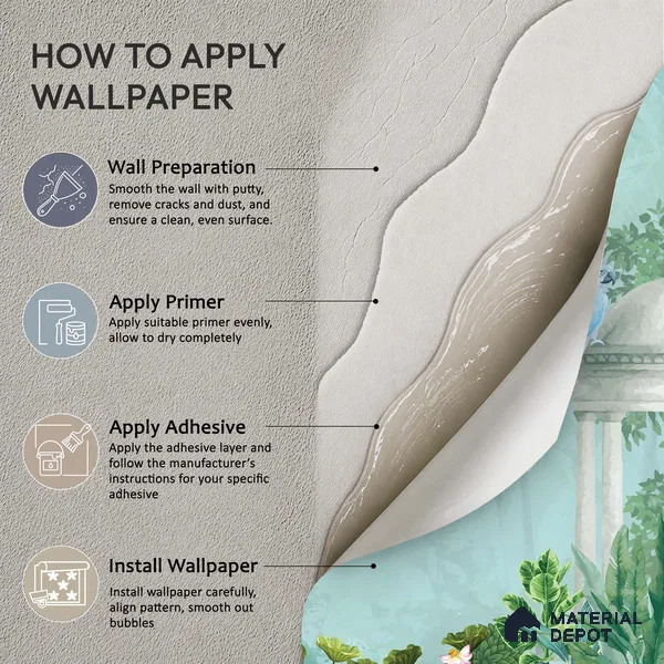 Peacock in the Palm Garden Leaf Tapestry | WP 04186 Non Woven Matte Finish Indian Style Premium Customized size Wallpaper | 150 GSM WP01MTF Paper | (MOQ = 30 Sq. Ft.)
