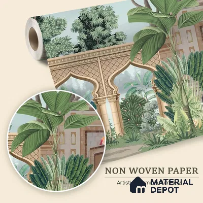 A Walk Through the Royal Garden | WP 04190 Non Woven Matte Finish Indian Style Premium Customized size Wallpaper | 150 GSM WP01MTF Paper | (MOQ = 30 Sq. Ft.)