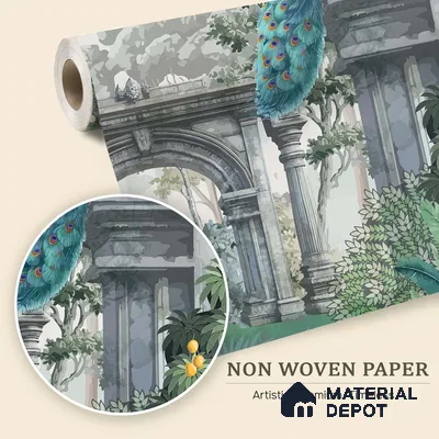 Echoes of the Forgotten Garden | WP 04199 Non Woven Matte Finish Indian Style Premium Customized size Wallpaper | 150 GSM WP01MTF Paper | (MOQ = 30 Sq. Ft.)