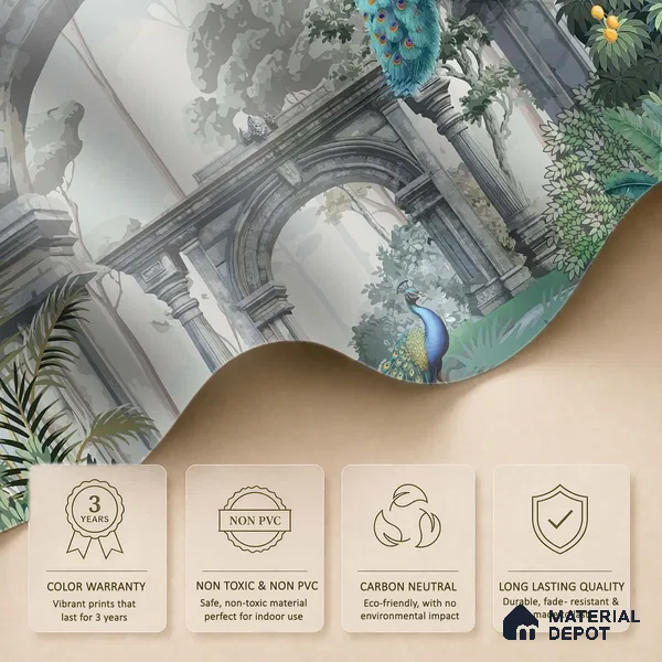 Echoes of the Forgotten Garden | WP 04199 Non Woven Matte Finish Indian Style Premium Customized size Wallpaper | 150 GSM WP01MTF Paper | (MOQ = 30 Sq. Ft.)