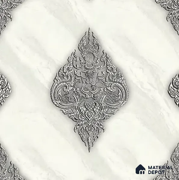 8056 | 10 Meter x 21 Inches Damask Look Wallpaper - 57.37 Sq. Ft. | Minimum 15% wastage during installation