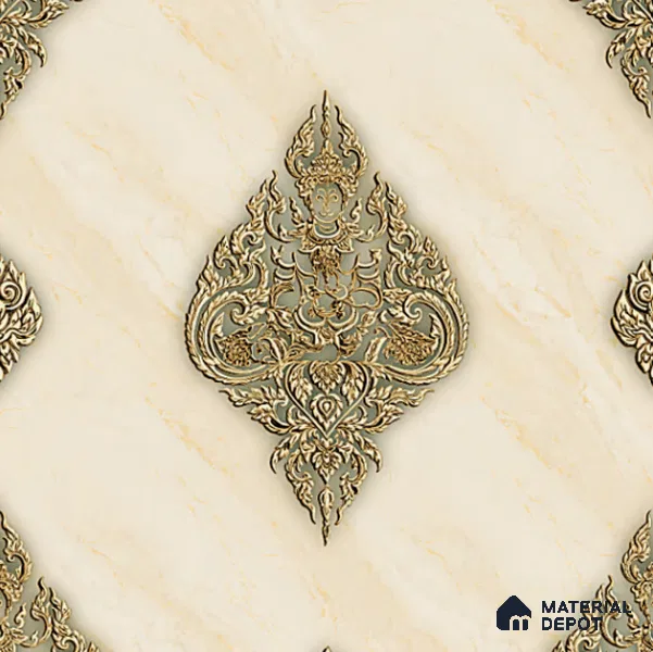 8057 | 10 Meter x 21 Inches Damask Look Wallpaper - 57.37 Sq. Ft. | Minimum 15% wastage during installation