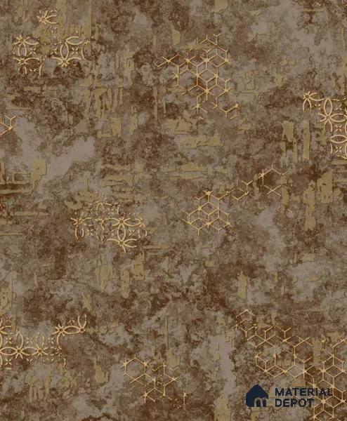 1137 | Copper Brown Gold Trellis Patterned Wallpaper - 10 Meter x 21 Inches, 57.37 Sq. Ft. (Min. 15% Wastage)