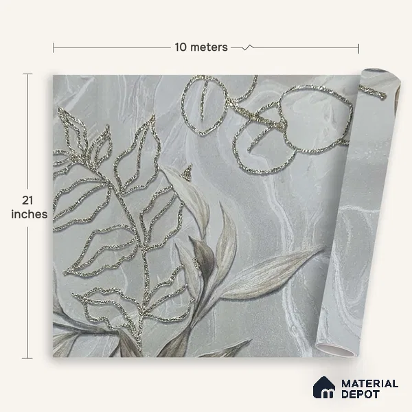 MH 240 | 10 Meter x 21 Inches Florals Look Wallpaper - 57.37 Sq. Ft. | Minimum 15% wastage during installation