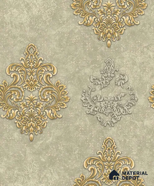 1142 | 10 Meter x 21 Inches Damask Look Wallpaper - 57.37 Sq. Ft. | Minimum 15% wastage during installation