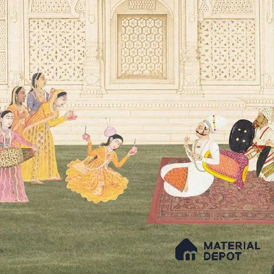Bagaan Indian Art Inspired Luxury Canvas Wallpaper Design