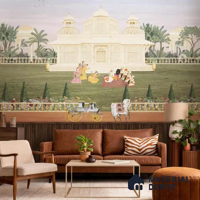Bagaan Indian Art Inspired Luxury Soft Feel Wallpaper Design