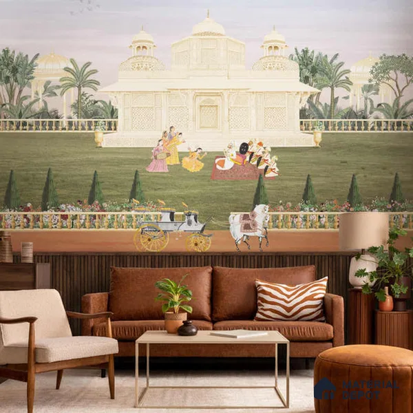 Bagaan Indian Art Inspired Luxury Soft Feel Wallpaper Design
