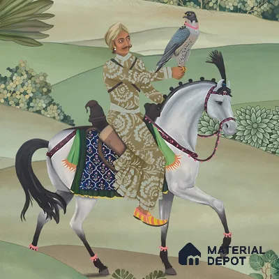 Shaan, Indian Scenic Design Customised Handmade Wallpaper for Rooms