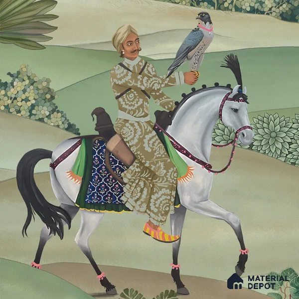 Shaan, Indian Scenic Design Customised Handmade Wallpaper for Rooms