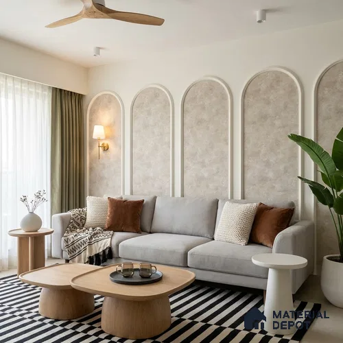 12131 | 5 Meter x 42 Inches Fabric Look Wallpaper - 57.41 Sq. Ft. | Minimum 10% wastage during installation