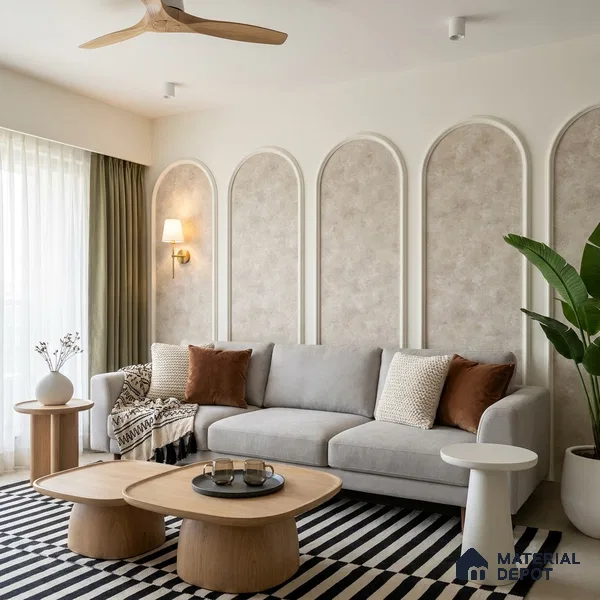 12131 | 5 Meter x 42 Inches Fabric Look Wallpaper - 57.41 Sq. Ft. | Minimum 10% wastage during installation