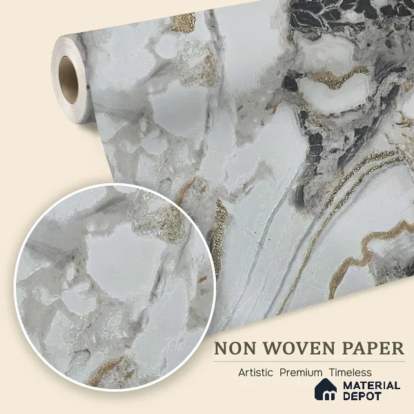 MH 207 | 10 Meter x 21 Inches Marble Look Wallpaper - 57.37 Sq. Ft. | Minimum 10% wastage during installation
