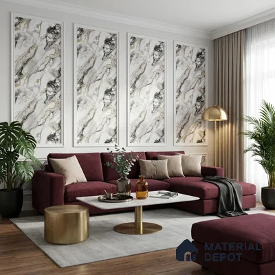 MH 207 | 10 Meter x 21 Inches Marble Look Wallpaper - 57.37 Sq. Ft. | Minimum 10% wastage during installation